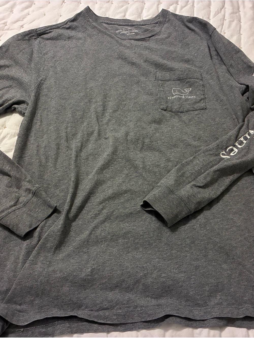 Vineyard Vines Men's Long Sleeve Pocket Tee - Charcoal Gray